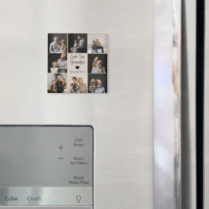 Love You Grandpa with Heart & Photos -  Magnet