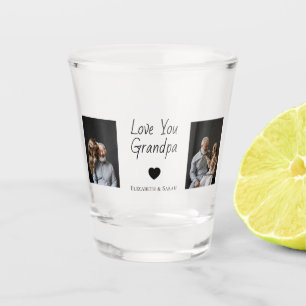 Love You Grandpa with Heart & Photos -  Shot Glass