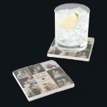 Love You Grandpa with Heart & Photos -  Stone Coaster<br><div class="desc">Protect surfaces in style with this personalised stone coaster featuring your chosen photo and the heartfelt message, "Love You Grandpa, " complemented by a lovely heart design. Made from durable stone material, this custom coaster is perfect for everyday use or special occasions. It’s an ideal gift for grandpa’s birthday, holidays,...</div>