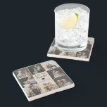 Love You Grandpa with Heart & Photos -  Stone Coaster<br><div class="desc">Protect surfaces in style with this personalised stone coaster featuring your chosen photo and the heartfelt message, "Love You Grandpa, " complemented by a lovely heart design. Made from durable stone material, this custom coaster is perfect for everyday use or special occasions. It’s an ideal gift for grandpa’s birthday, holidays,...</div>