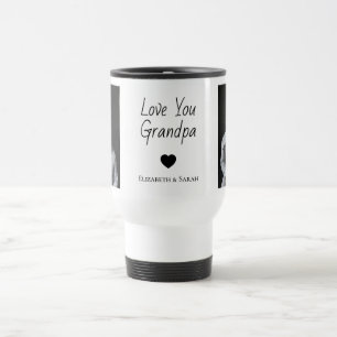 Love You Grandpa with Heart & Photos -  Travel Mug