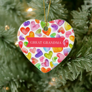 Love You Great Grandma   2 sided Ceramic Ornament