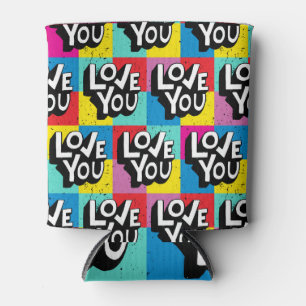Love You: Hand Lettering Valentine Can Cooler