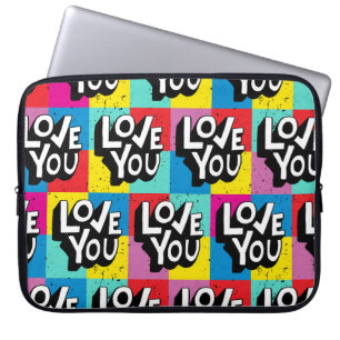 Love You: Hand Lettering Valentine Laptop Sleeve