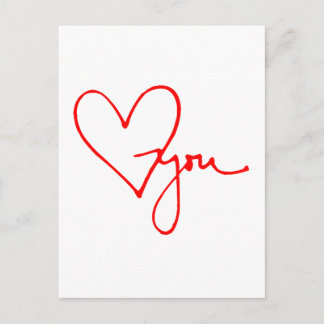 Love You Heart Postcard