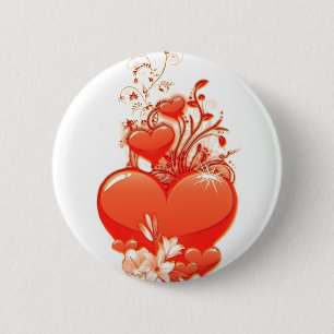 Love you heart valentine romantic love 6 cm round badge