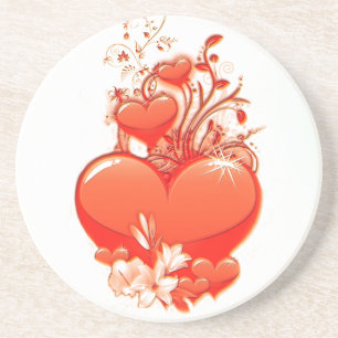 Love you heart valentine romantic love coaster
