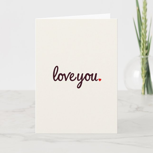 Love You Heartfelt Script Card (Front)
