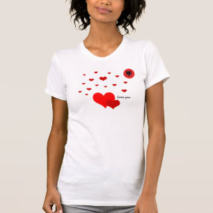 Love You, Hearts & Albanian Flag Fashion / sports  T-Shirt