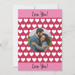 Love You! Hearts and Photos Valentine Holiday Card