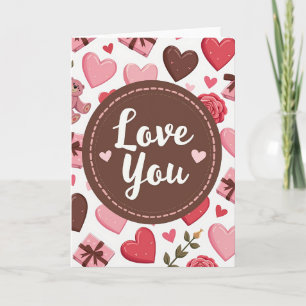 Love You Hearts And Roses Card