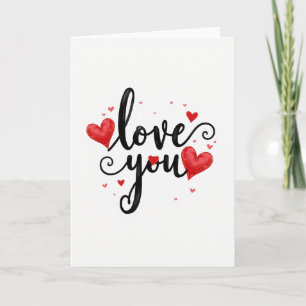 Love You Hearts Art Card