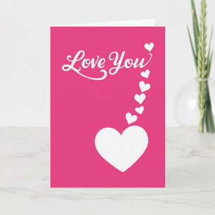 Love You Hearts Magenta Field Card