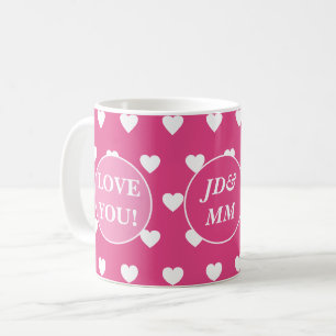 "Love You!" Initials Valentine's Day Coffee Mug