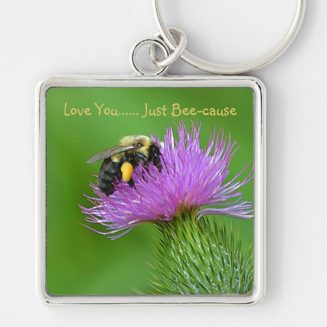 Love You Just Bee-cause Key Ring (Front)
