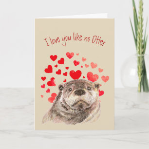 Love You like no Otter Fun Cute Otter Animal Holiday Card