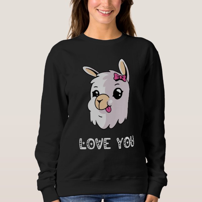 Love You Llama Valentine's Day Lovely Date Nights  Sweatshirt (Front)