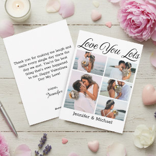 love you lots, 5 photos collage valentines day holiday card