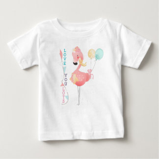 Love You Lots Cute Pink Flamingo Baby T-Shirt