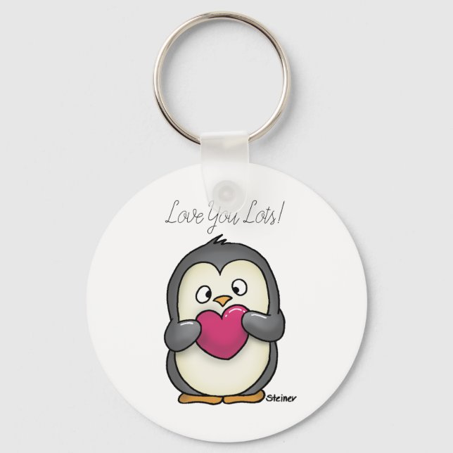 'Love You Lots' Penguin Key Chain (Front)