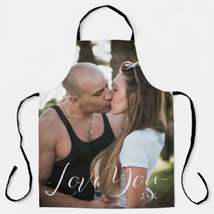 Love you, love couple apron
