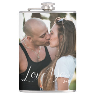 Love you, love couple hip flask