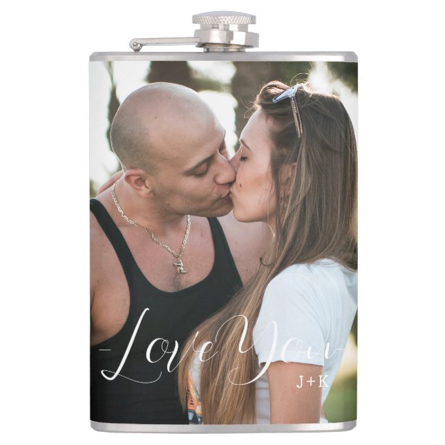 Love you, love couple hip flask (Front)