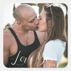 Love you, love couple square sticker