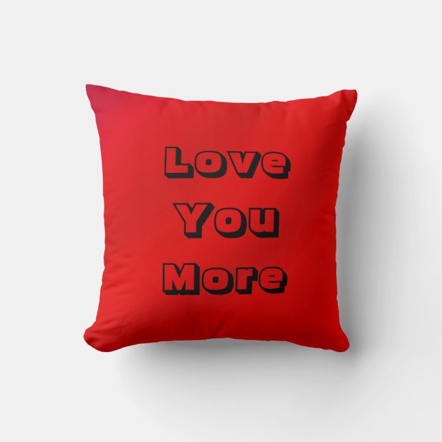 Love You, Love You More Red Square Cushion (Front)