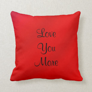 Love You, Love You More Script Red Square Cushion