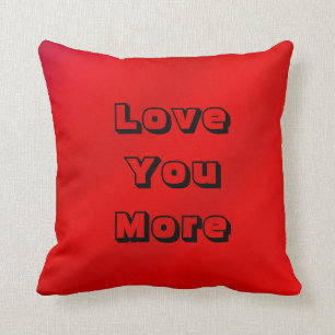 Love You, Love You More Square Pillow Red Gradient
