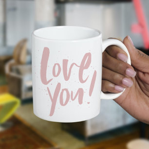 Love you modern blush pink Valentine's Day Coffee Mug