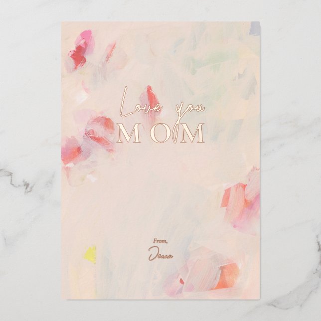 Love you MOM | Abstract Floral Art Mother's Day (Front)