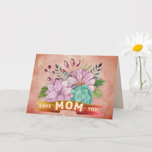 LOVE YOU MOM CARD (Small Plant)