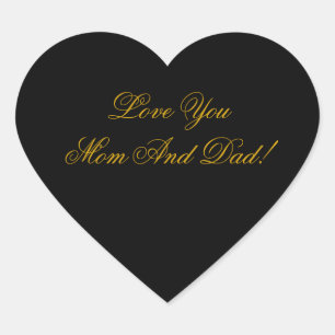 LOVE YOU MOM, DAD HEART STICKER