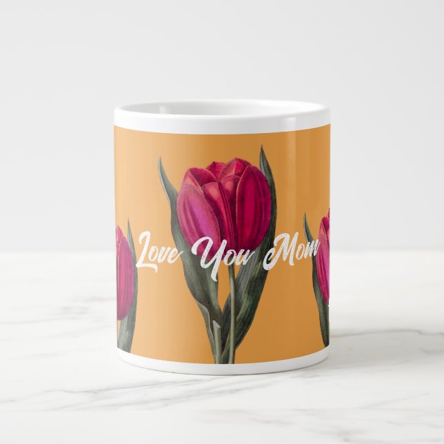 Love you Mom Designed Gift Large Coffee Mug (Front)