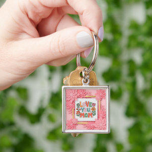 "Love You Mom" Floral Mother’s Day Gift Key Ring