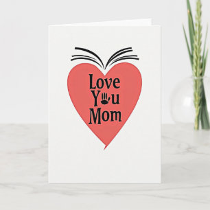 Love You Mom Heart Felt Card