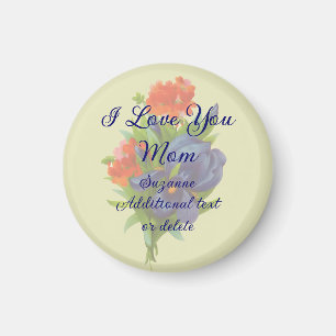 Love You Mom Iris Flower Personalized Magnet