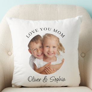 Love You Mom Modern Photo  Cushion