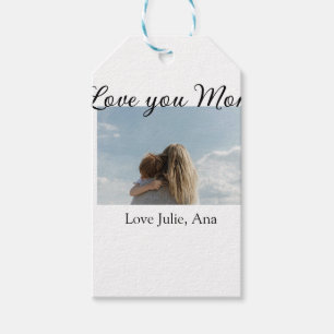 love you mom mothers day add photo name simple gift tags