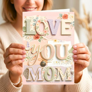 Love You Mom Mother's Day Scrapbook Photo Card