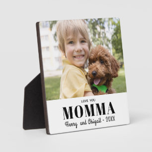 Love You Momma Photo Family Modern Keepsake Plaque