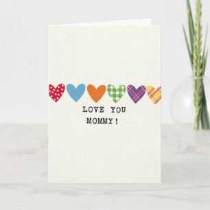 Love You Mommy Hearts Card