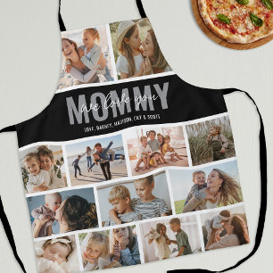 Love You Mommy Photo Collage Black Apron