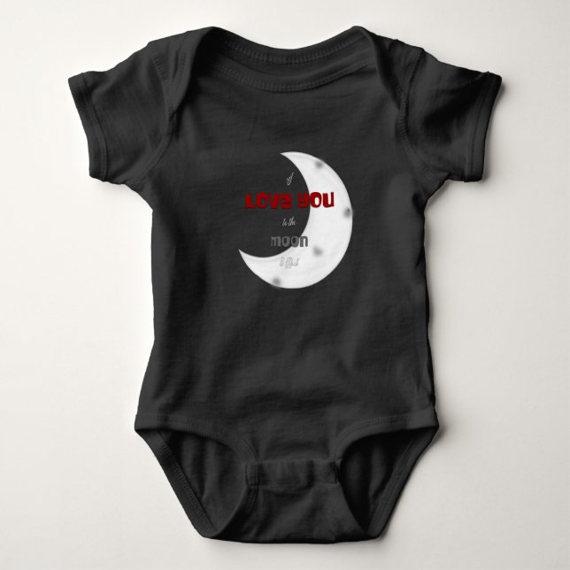Love you moon and back baby bodysuit (Front)