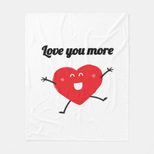 Love You More Balanced Visual Style Fleece Blanket