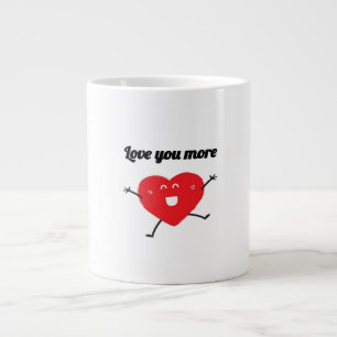 Love You More Balanced Visual Style  Large Coffee Mug