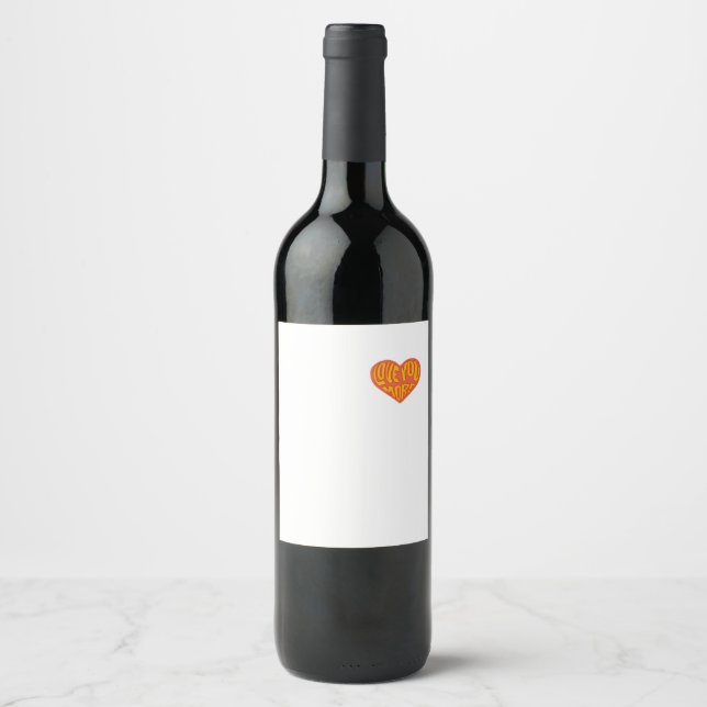 Love You More Clean Layout Style  Wine Label (Front)