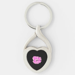 Love You More Clean Typography Key Ring